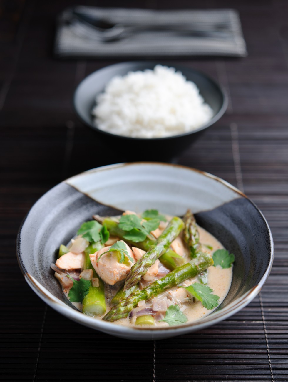 British asparagus and salmon Thai coconut curry | British Asparagus