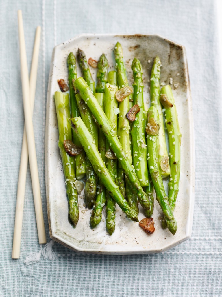 Sesame and garlic roasted British asparagus British Asparagus