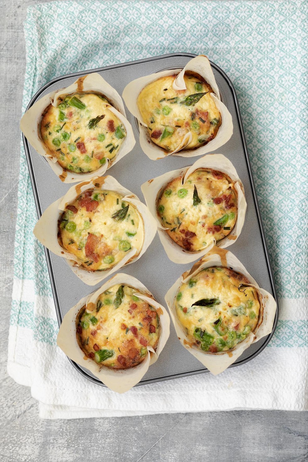 British asparagus, pea and bacon mini frittatas | British Asparagus