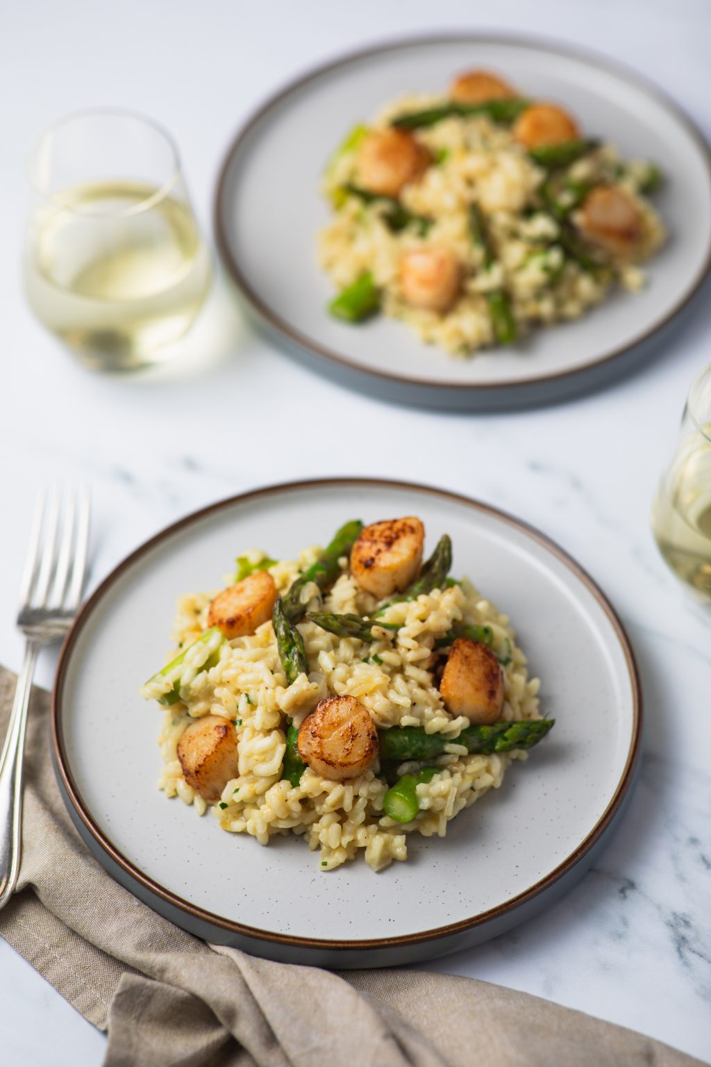 British Asparagus Risotto with Pan Fried Scallops British Asparagus